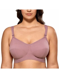 Gratlin Women's Plus Size Wirefree Cotton Maternity Nursing Bra Softcup Supportive