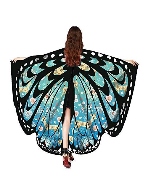 Bokeley Butterfly Shawl, Party Prop Butterfly Wings Shawl Fairy Pashmina Scarves Women Nymph Pixie Costume