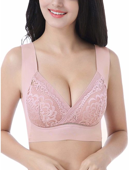 Intimate Portal Gemma Padded Bralette Wireless Demi Cups Back Smoothing Bra