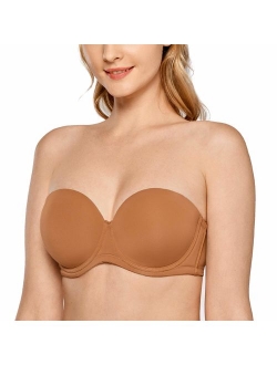 Women's Underwire Contour Multiway Full Coverage Strapless Bra Plus Size