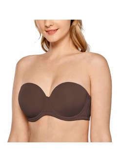 Women's Underwire Contour Multiway Full Coverage Strapless Bra Plus Size