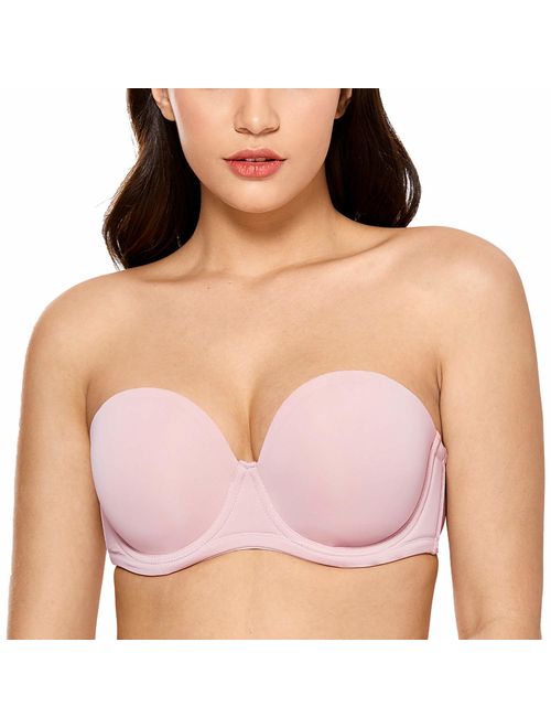 DELIMIRA Women's Underwire Contour Multiway Full Coverage Strapless Bra Plus Size