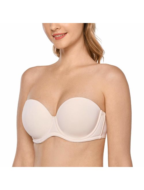 DELIMIRA Women's Underwire Contour Multiway Full Coverage Strapless Bra Plus Size