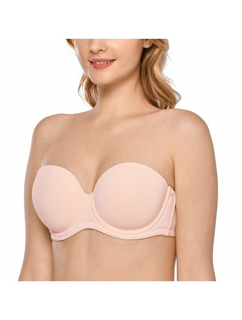 DELIMIRA Women's Underwire Contour Multiway Full Coverage Strapless Bra Plus Size