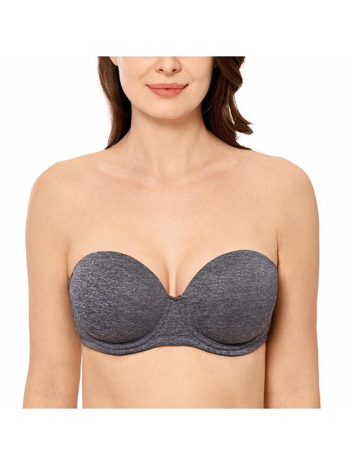 DELIMIRA Women's Underwire Contour Multiway Full Coverage Strapless Bra Plus Size