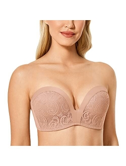 Women's Slightly Lined Lift Great Support Lace Strapless Bra