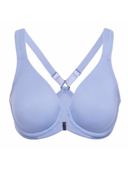 Women's Underwire Support Unlined Plunge Racerback Front Closure Bras