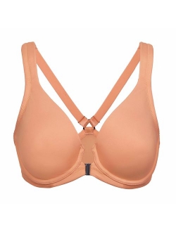 Women's Underwire Support Unlined Plunge Racerback Front Closure Bras