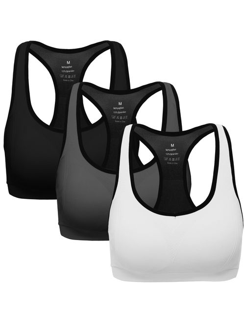 MIRITY Women Racerback Sports Bras - Medium Impact Workout Gym Activewear Bra