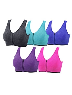 YEYELE Women 1or 3 or 5 Pack Adjustable Strap and Removable Pad Tank Top Racerback Sports Bra