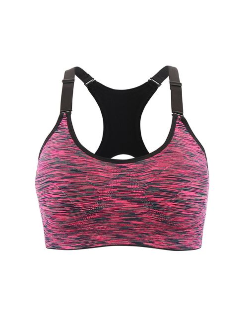 EMY Sports Bra for Women Space Dye Removable Pads for Yoga Running Fitness Workout