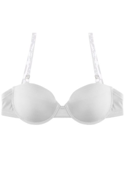 Ted Noah Transparent Clear Invisible Removable Shoulder Straps & Back Band Gentle Push-up Plunge Bra