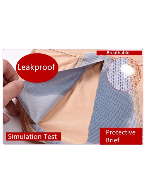 Funcy Women Menstrual Period Protective Panties Leakproof Brief Postpartum Bleeding Underwear Pack of 3-5