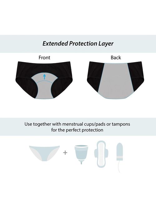 Funcy Women Menstrual Period Protective Panties Leakproof Brief Postpartum Bleeding Underwear Pack of 3-5