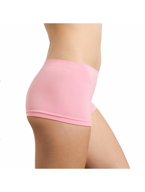 Alyce Intimates Women's Seamless Boyshort Hipster Panty, Pack of 7