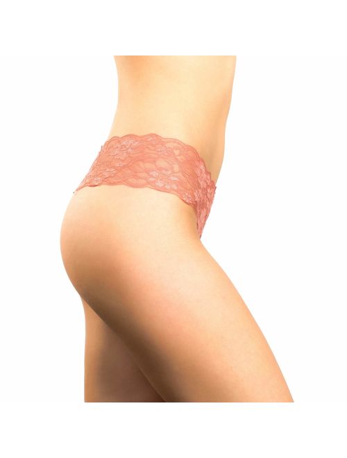 Alyce Ives Intimates 12 Pack Womens Lace Thong Assorted Colors