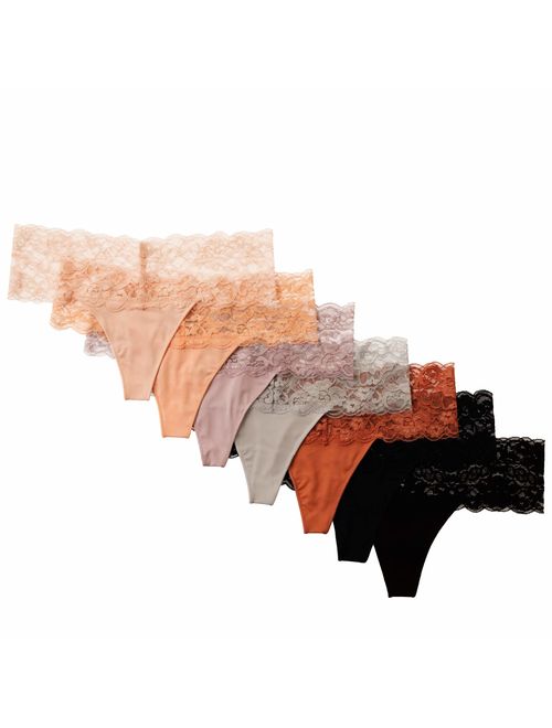 Alyce Ives Intimates 12 Pack Womens Lace Thong Assorted Colors