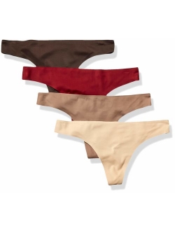 Women's 4-Pack Seamless Bonded Stretch Thong Panty