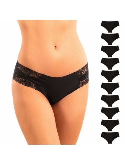 Pretty Sweet Basics Womens Laser Cut Bikini Cheeky Hipster Panties, Pack of 10