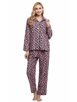 TONY AND CANDICE Women's 100% Cotton Long Sleeve Flannel Pajama Set Sleepwear