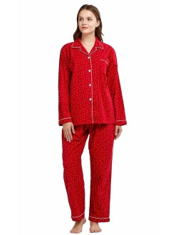 TONY AND CANDICE Women's 100% Cotton Long Sleeve Flannel Pajama Set Sleepwear