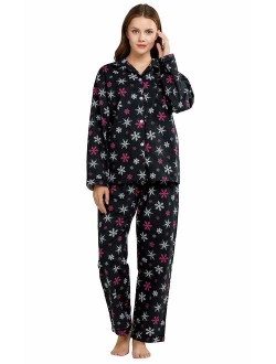 TONY AND CANDICE Women's 100% Cotton Long Sleeve Flannel Pajama Set Sleepwear