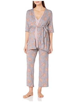 5 Piece Maternity and Nursing PJ Pant Set for Mom and Baby