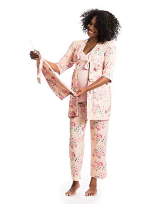 5 Piece Maternity and Nursing PJ Pant Set for Mom and Baby