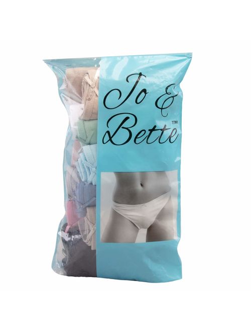 Jo & Bette 12 Pack Cotton Thong Underwear for Women Lingerie Set Panties for Women in Thongs for Women Pack