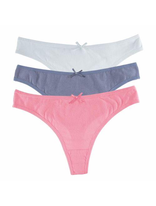 Jo & Bette 12 Pack Cotton Thong Underwear for Women Lingerie Set Panties for Women in Thongs for Women Pack