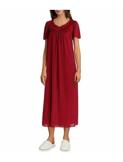 Miss Elaine Women's Tricot Long Flutter-Sleeve Nightgown