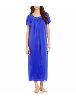 Miss Elaine Women's Tricot Long Flutter-Sleeve Nightgown