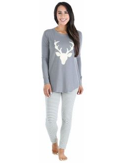 Sleepyheads Women's Long Sleeve Tunic Top and Leggings lounge Pajama Set