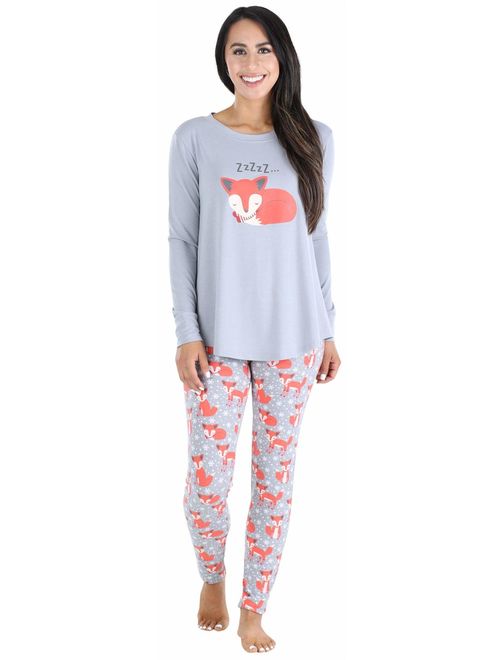 Sleepyheads Women's Long Sleeve Tunic Top and Leggings lounge Pajama Set