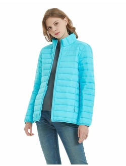 SUNDAY ROSE Packable Puffer Jacket Women Slim Fit Lightweight Quilted Jacket