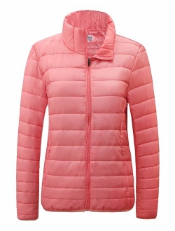 SUNDAY ROSE Packable Puffer Jacket Women Slim Fit Lightweight Quilted Jacket