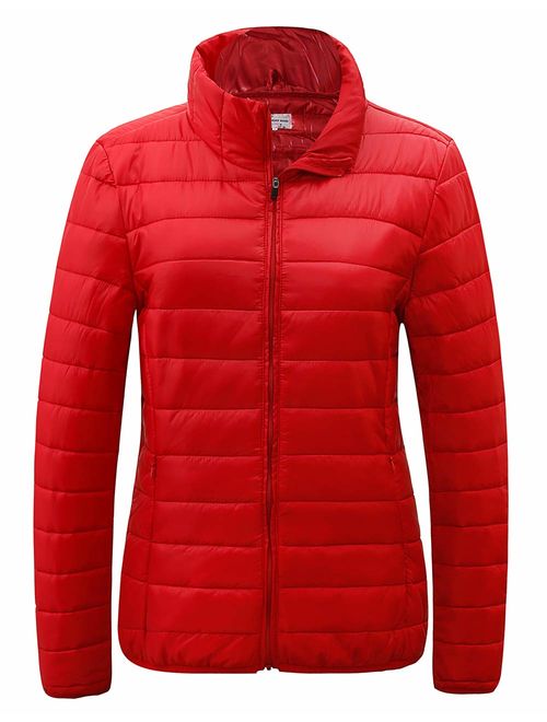 SUNDAY ROSE Packable Puffer Jacket Women Slim Fit Lightweight Quilted Jacket