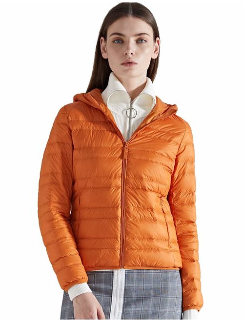 CHERRY CHICK Women's Light Weight Down Jacket with Hood