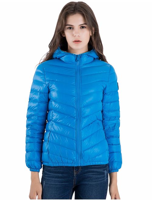 CHERRY CHICK Women's Light Weight Down Jacket with Hood