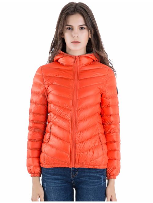 CHERRY CHICK Women's Light Weight Down Jacket with Hood