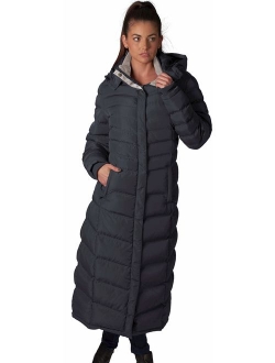 ELORA Women's Winter Warm Full Length Fleece Lined Maxi Puffer Coat