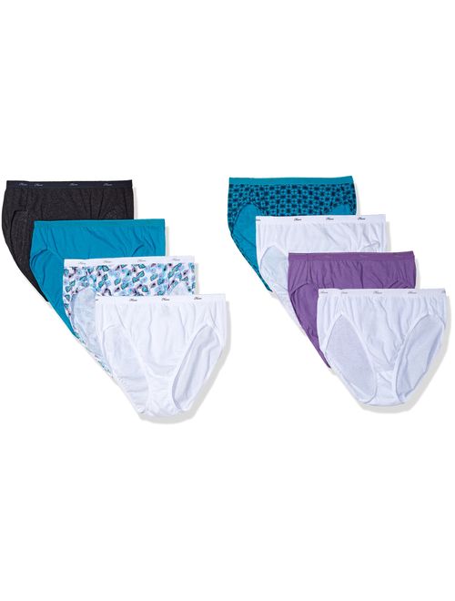 Hanes Women's 6-Pack No Ride up Cotton Hi-Cut (Bonus +2)