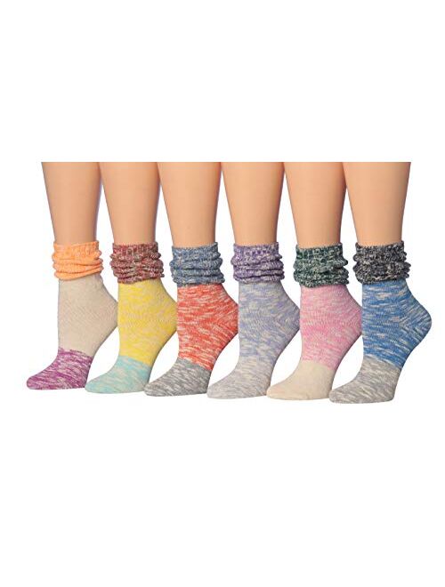 Tipi Toe Women's Cotton Extra Warm Winter Crew Boot Socks 6 Pairs