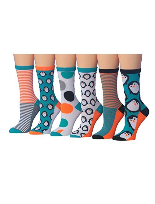 Tipi Toe Women's 6-Pairs Value Pack Penguin Novelty Animal Design Funky Winter Socks