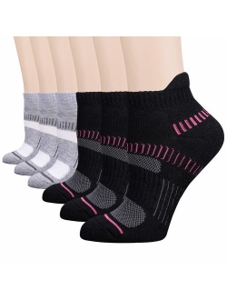 FLYRUN Womens Athletic-Ankle-Socks-Women 6 Pack Performance Cushioned Low-Cut Running Tab Socks