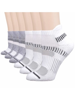 FLYRUN Womens Athletic-Ankle-Socks-Women 6 Pack Performance Cushioned Low-Cut Running Tab Socks