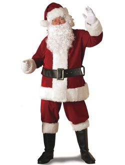 Regal Crimson Santa Suit With Gloves