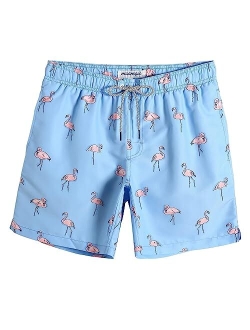 Mens Quick Dry Printed Short Swim Trunks with Mesh Lining Swimwear Bathing Suits