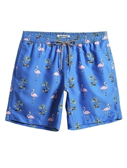 Mens Quick Dry Printed Short Swim Trunks with Mesh Lining Swimwear Bathing Suits