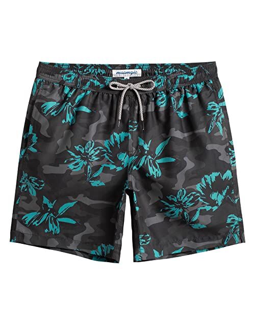 MaaMgic Mens Quick Dry Printed Short Swim Trunks with Mesh Lining Swimwear Bathing Suits